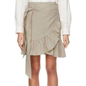 NEW ISABEL MARANT ETOILE Metallic Beige Tempster Miniskirt